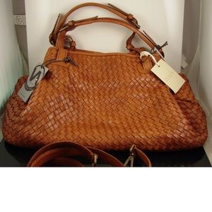 Valentina Woven Top Handle Clutch Bag